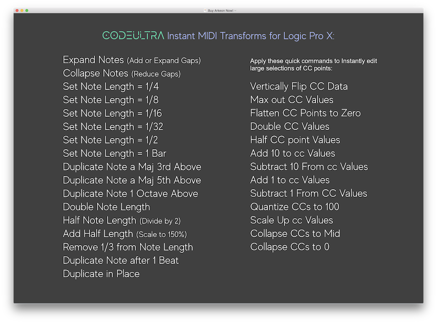 Logic Pro X MIDI Transforms